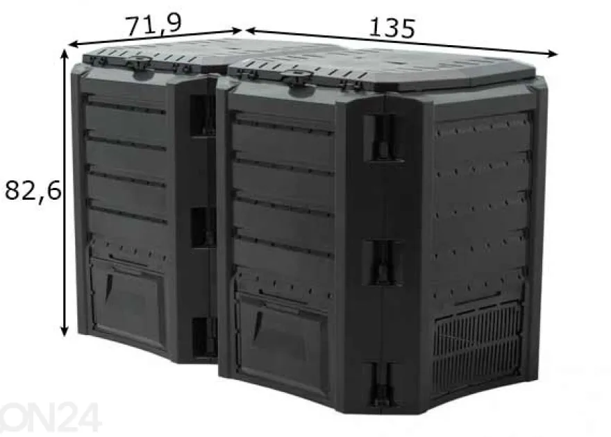 2-osainen kompostori Compo 800 l