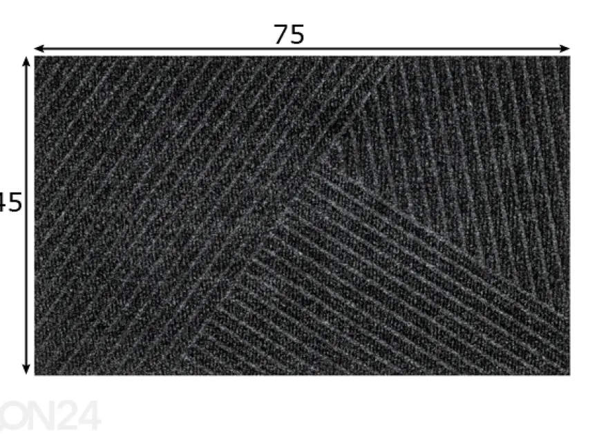 Ovimatto Dune Stripes dark grey 45x75 cm