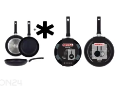 Paistinpannu Black Ceramic Ø 26 cm + pannusuoja, lasikansi, keraaminen ja induktio