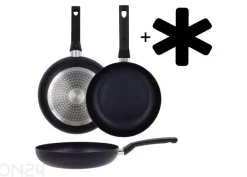 Paistinpannu Black Ceramic Ø 26 cm + pannusuoja, lasikansi, keraaminen ja induktio