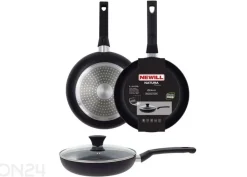 Paistinpannu Black Ceramic Ø 24 cm + pannusuoja, lasikansi, keraaminen ja induktio