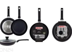 Paistinpannu Black Ceramic Ø 24 cm + pannusuoja, lasikansi, keraaminen ja induktio
