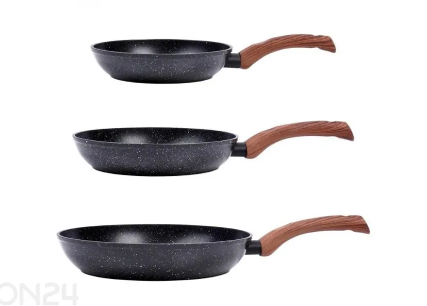 Paistinpannusarja Black&Wood, 3 osaa