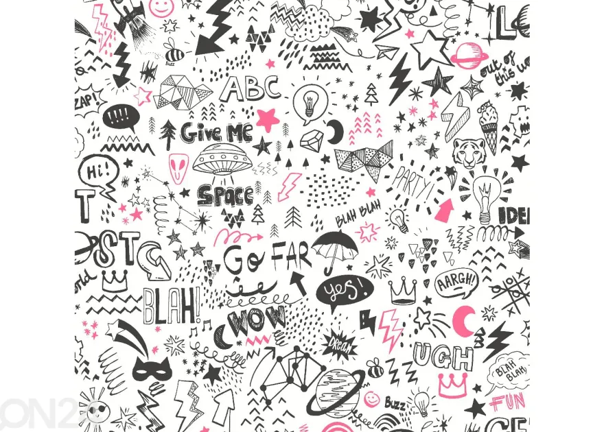 Paperitapetti Doodle