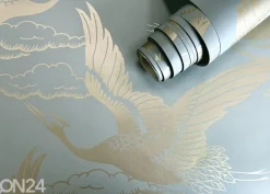 Paperitapetti Metallic Cranes