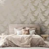Paperitapetti Metallic Cranes