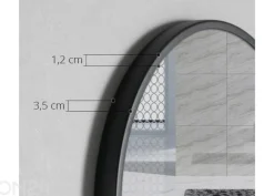 Peili hyllyllä 80 cm, musta