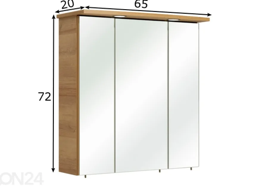 Peilikaappi LED-valaisimella 37-I