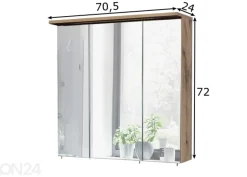 Peilikaappi LED-valaisimella Milan