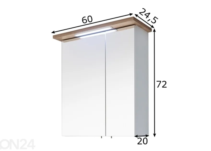 Peilikaappi LED-valaisimella 84-I
