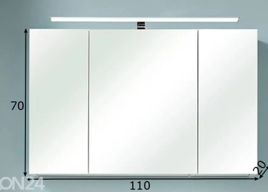 Peilikaappi LED-valaistuksella 86, 110 cm