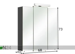 Peilikaappi valaisimella 13-I 68 cm
