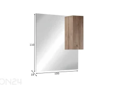 Peili LED-valaistuksella ja kaapilla Jupiter 100 cm
