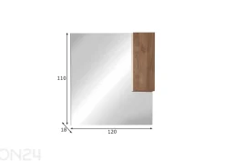 Peili LED-valaistuksella ja kaapilla Jupiter 120 cm