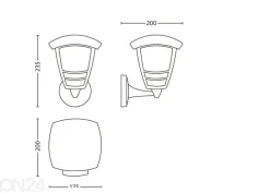 Philips Creek seinävalaisin E27 musta