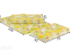 Pidennettävä lasten patja kookoksella Pipi 75x100+42+42 cm
