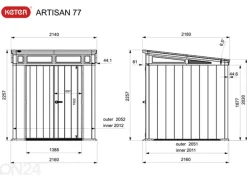 Pihavarasto Keter Artisan 4 m², harmaa/maalattava