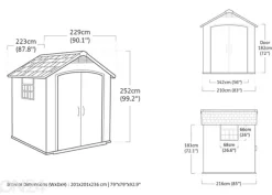 Pihavarasto Premier 757, 4 m², harmaa