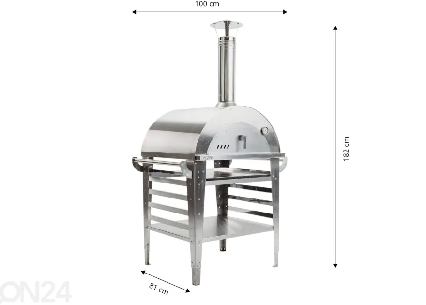 Pizzauuni jalustalla Pizzo-set-inox