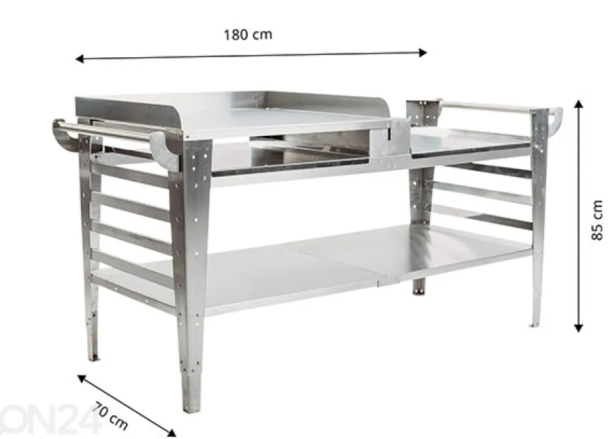 Pizzauunin pöytä Baso-inox-XL