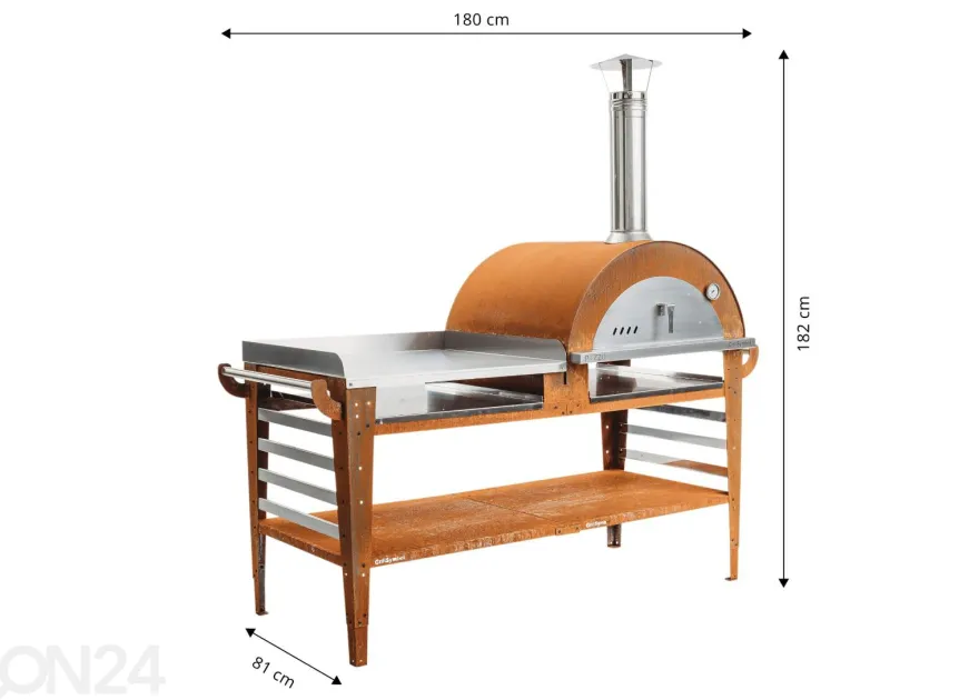 Pizzauuni pöytätasolla Pizzo-XL-set