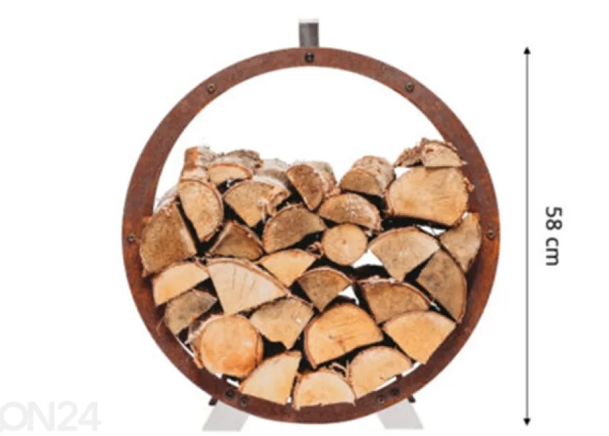 Polttopuukori Cor-Ten terästä Hugo, Ø 58 cm