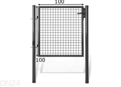 Puutarhaportti, harmaa 1x1 m