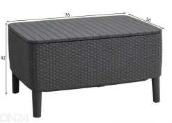 Puutarhapöytä Keter Salemo 56x76 cm, grafiitti