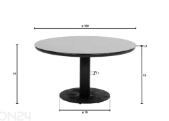 Puutarhapöytä tarjoilualustalla Melville 160 cm