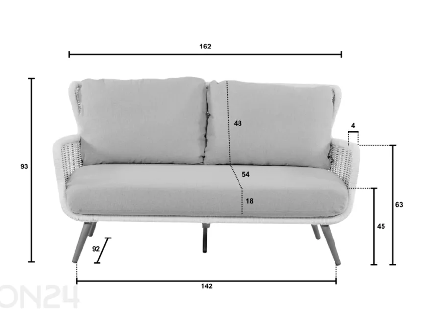 Puutarhasohva Key Largo 162 cm