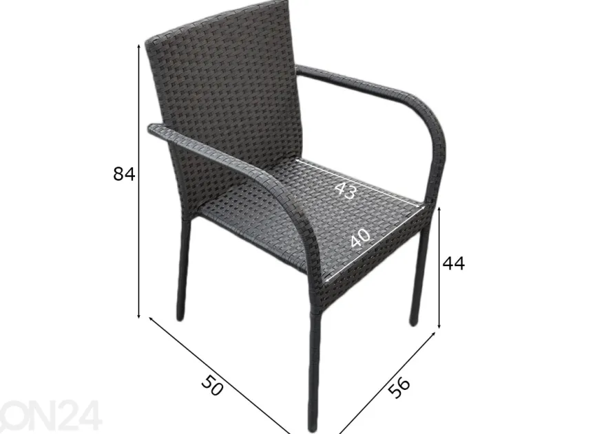 Puutarhatuolit Sottile 4 kpl, musta