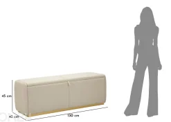 Rahi säilytystilalla 130 cm, kermanvärinen
