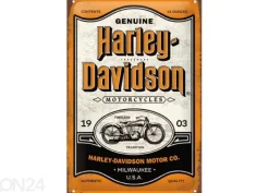 Retro metallijuliste 20x30 cm Harley-Davidson - Genuine Motorcycles Milwaukee