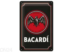 Retro metallitaulu Bacardi Logo - Black 20x30 cm
