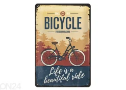 Retro metallitaulu Bicycle Life is a beautiful ride 20x30 cm