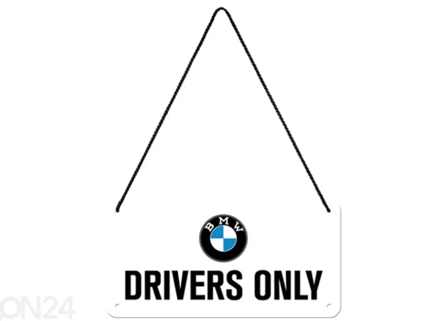 Retro metallitaulu BMW - Drivers Only 10x20 cm