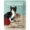 Retro metallitaulu Cats and Kittens 15x20 cm