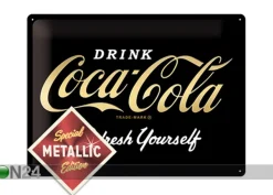 Retro metallitaulu Coca-Cola Refresh Yourself Metallic 30x40 cm