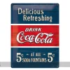 Retro metallitaulu Coca-Cola 5c Delicious Refreshing 30x40 cm