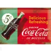 Retro metallitaulu COCA-COLA 5c DELICIOUS REFRESHING 20x30 cm