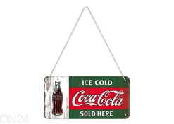 Retro metallitaulu Coca-Cola Ice Cold Sold Here 10x20 cm