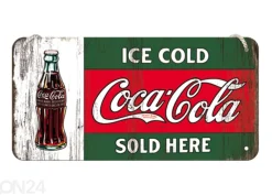 Retro metallitaulu Coca-Cola Ice Cold Sold Here 10x20 cm