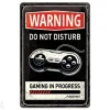 Retro metallitaulu Gaming in progress 20x30 cm
