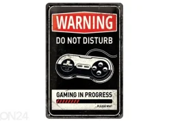 Retro metallitaulu Gaming in progress 20x30 cm