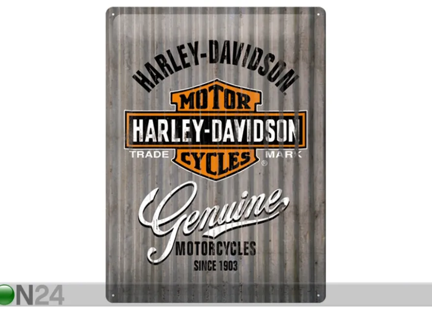 Retro metallitaulu Harley-Davidson Genuine lI 30x40 cm