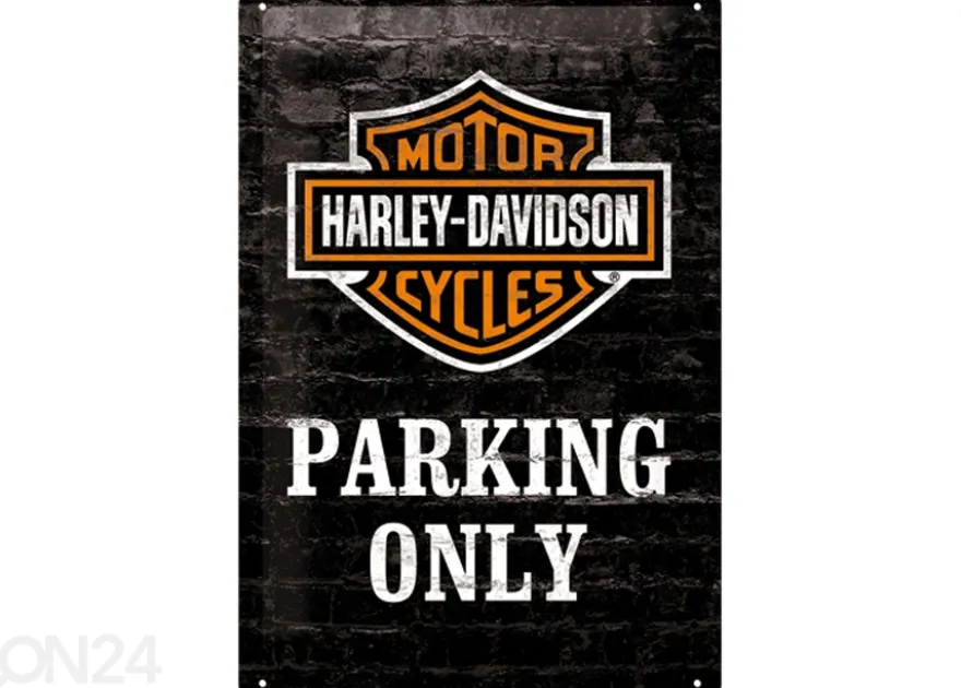Retrometallitaulu Harley-Davidson Parking only 20x30 cm
