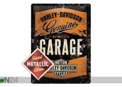 Retro metallitaulu Harley-Davidson Garage Metallic 30x40 cm