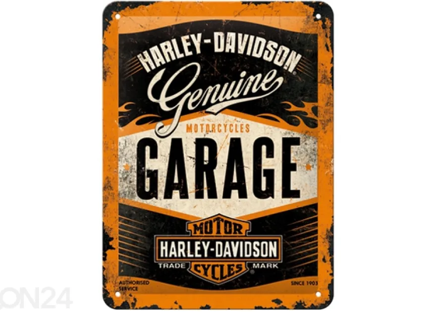 Retro metallitaulu Harley-Davidson Garage15x20 cm