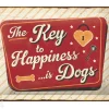Retro metallitaulu he Key to Happiness... is Dogs 15x20 cm