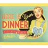 Retro metallitaulu Here is your dinner... 15x20 cm